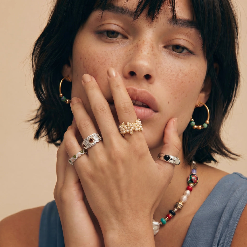 Cosmic Dot Cuff Ring