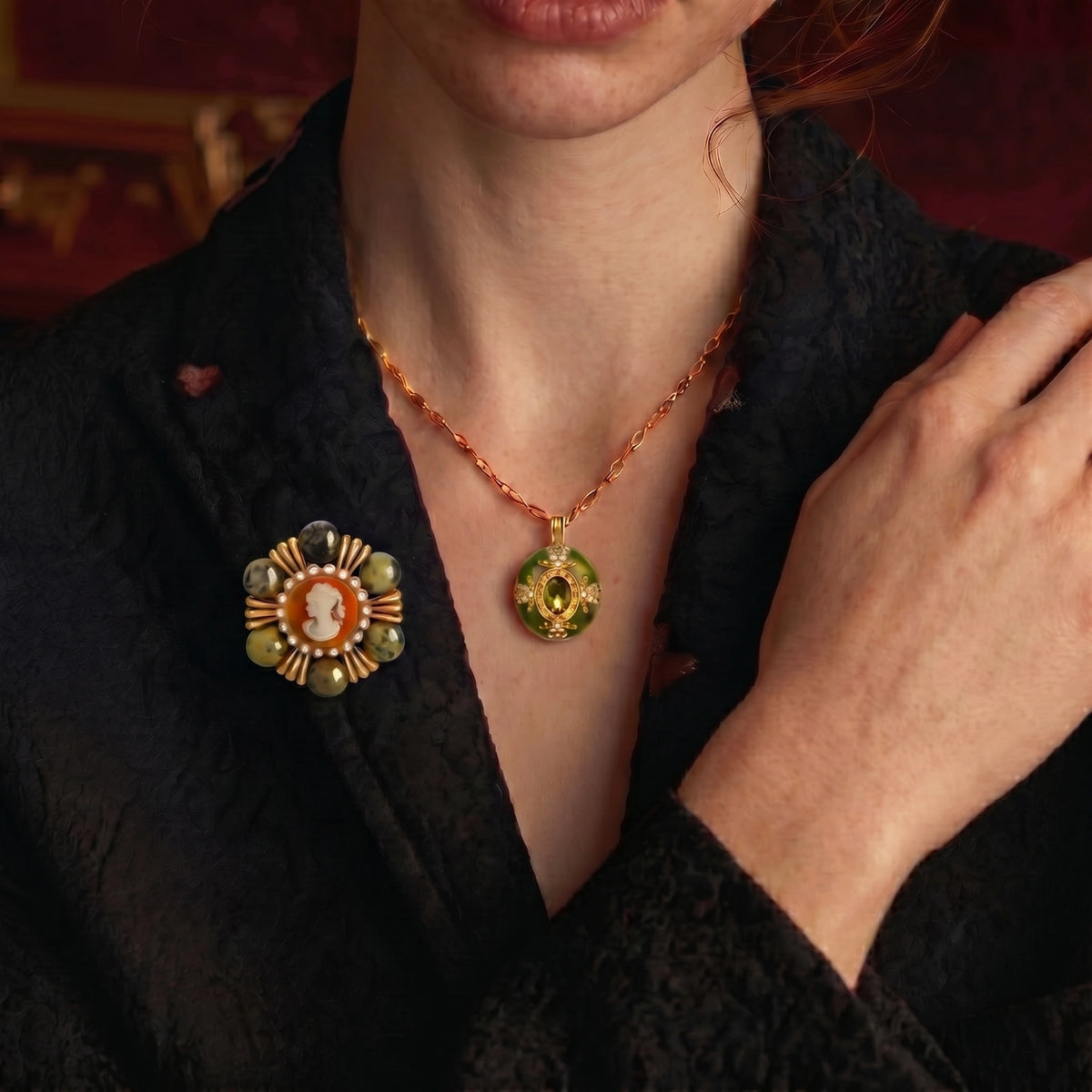 Cameo Garden Brooch